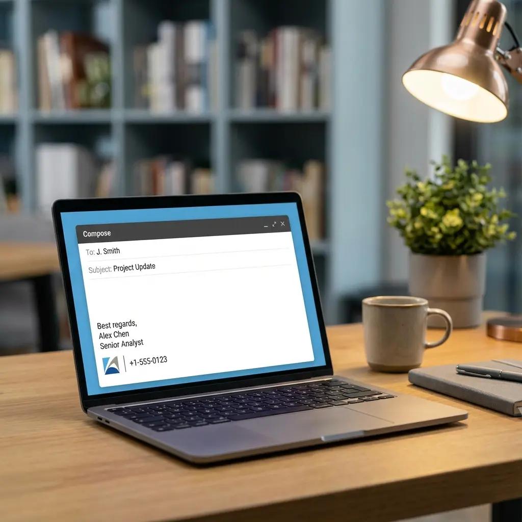 Professional email interface showing a polished email signature