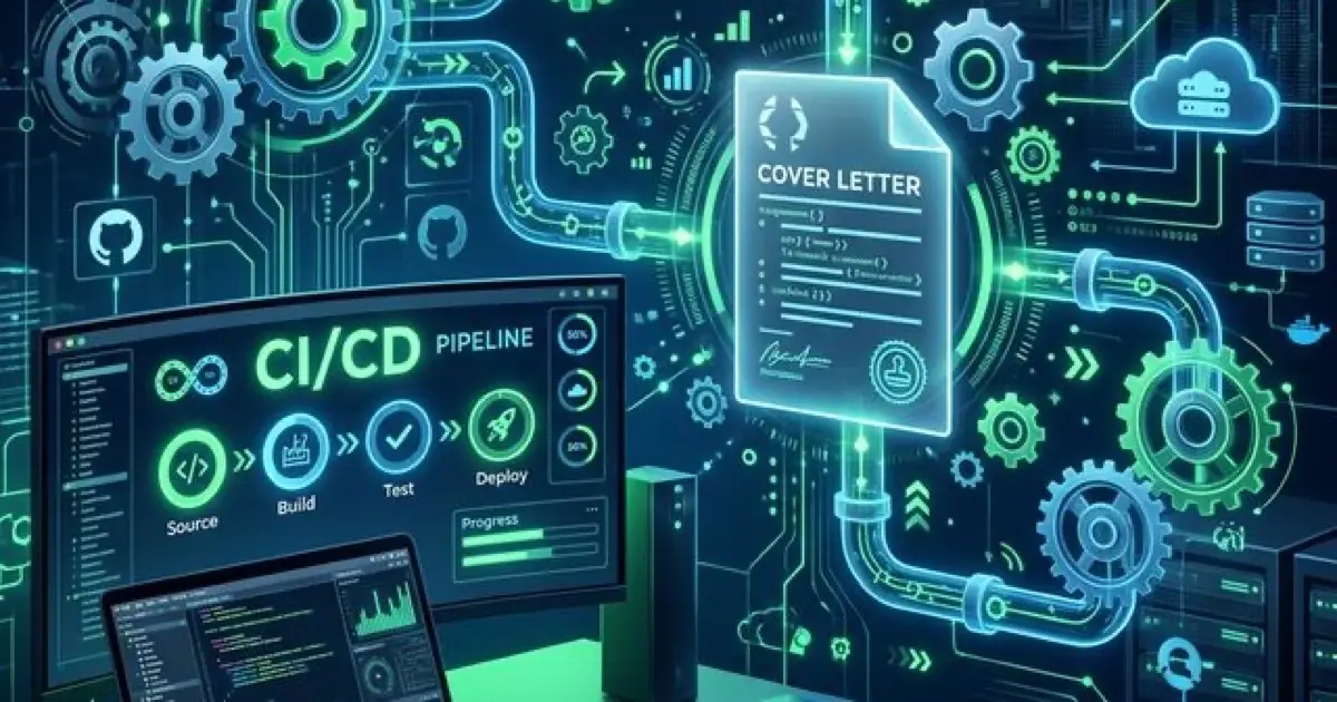 DevOps engineer workspace with terminal showing deployment pipelines and infrastructure monitoring dashboards