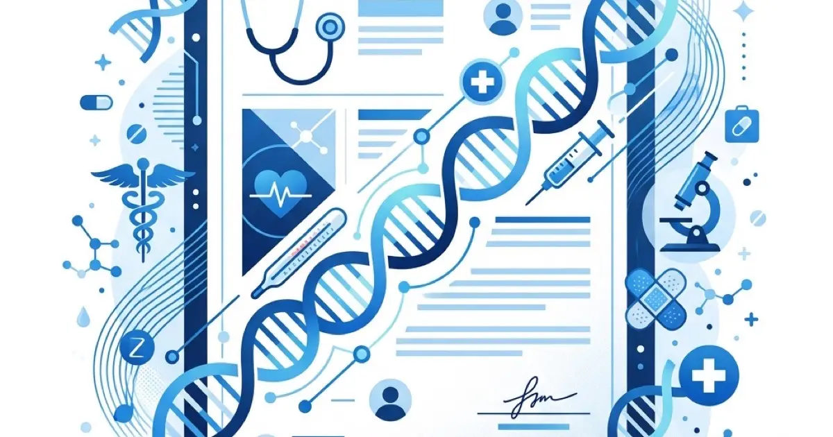 Medical assistant in clinical setting with stethoscope and patient charts on desk