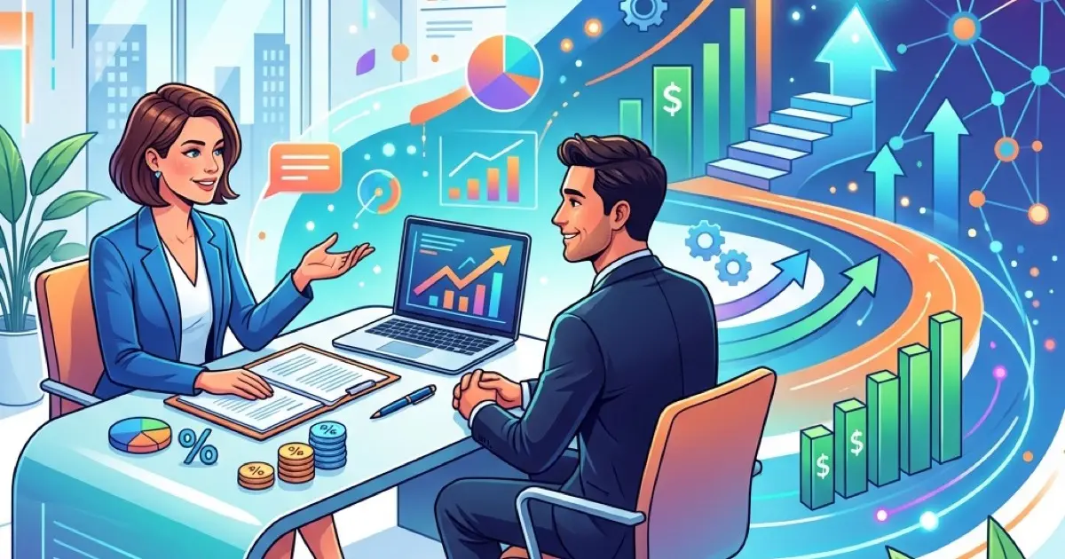 Professional reviewing salary research data on laptop during interview preparation with compensation benchmarks visible