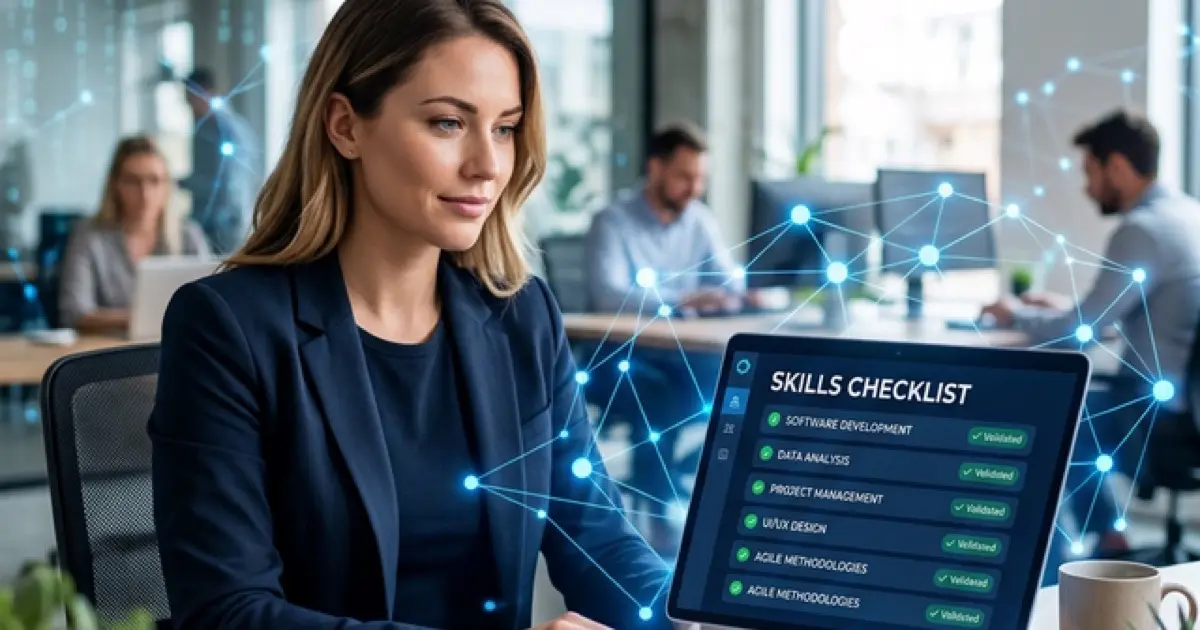 LinkedIn profile skills section showing endorsements and keyword optimization