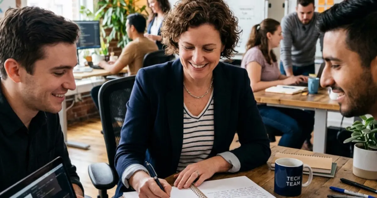Professional writing a LinkedIn recommendation on laptop with colleague profile visible