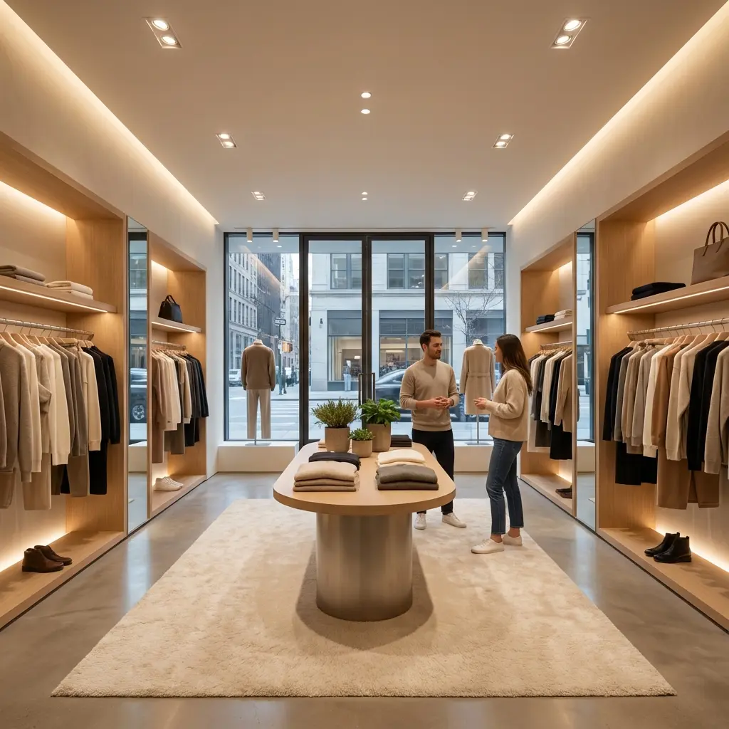 Modern retail store interior with professional displays and clean organization