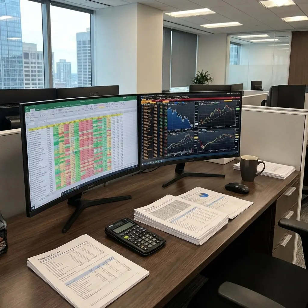 Financial analytics dashboard with charts, graphs, and business intelligence metrics