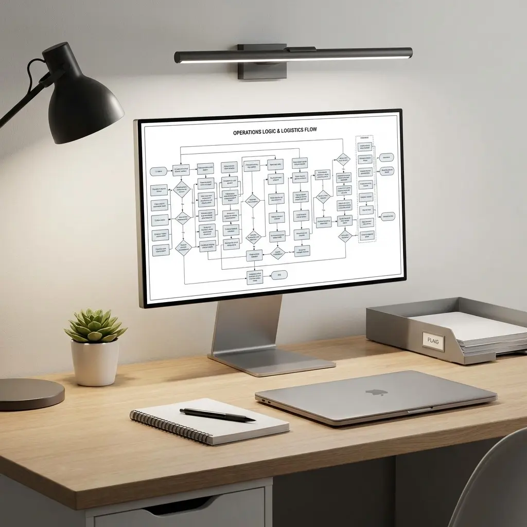 Professional operations dashboard showing efficiency metrics and performance indicators