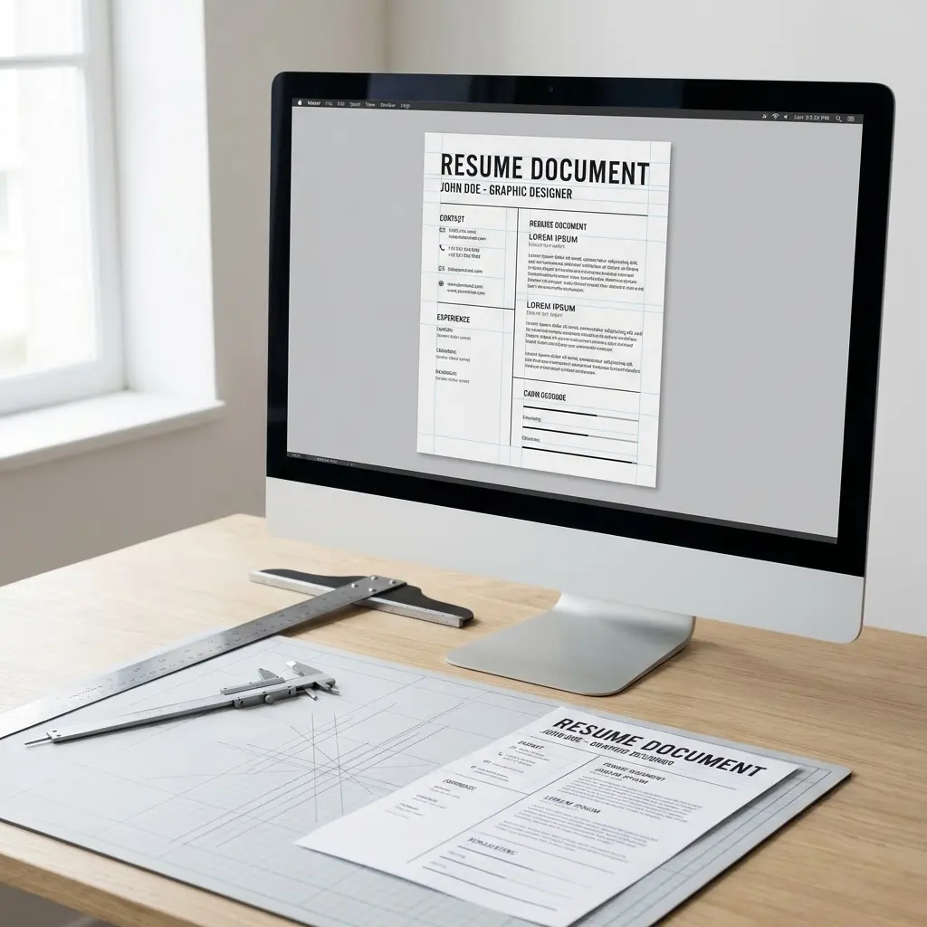 Resume document with parsing annotations showing ATS-friendly formatting structure