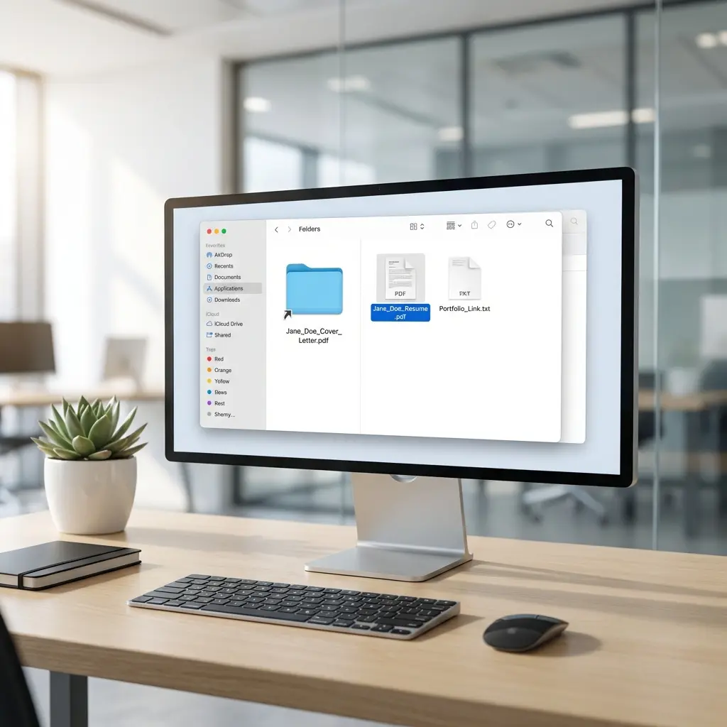 Computer file explorer showing professionally named resume PDF files