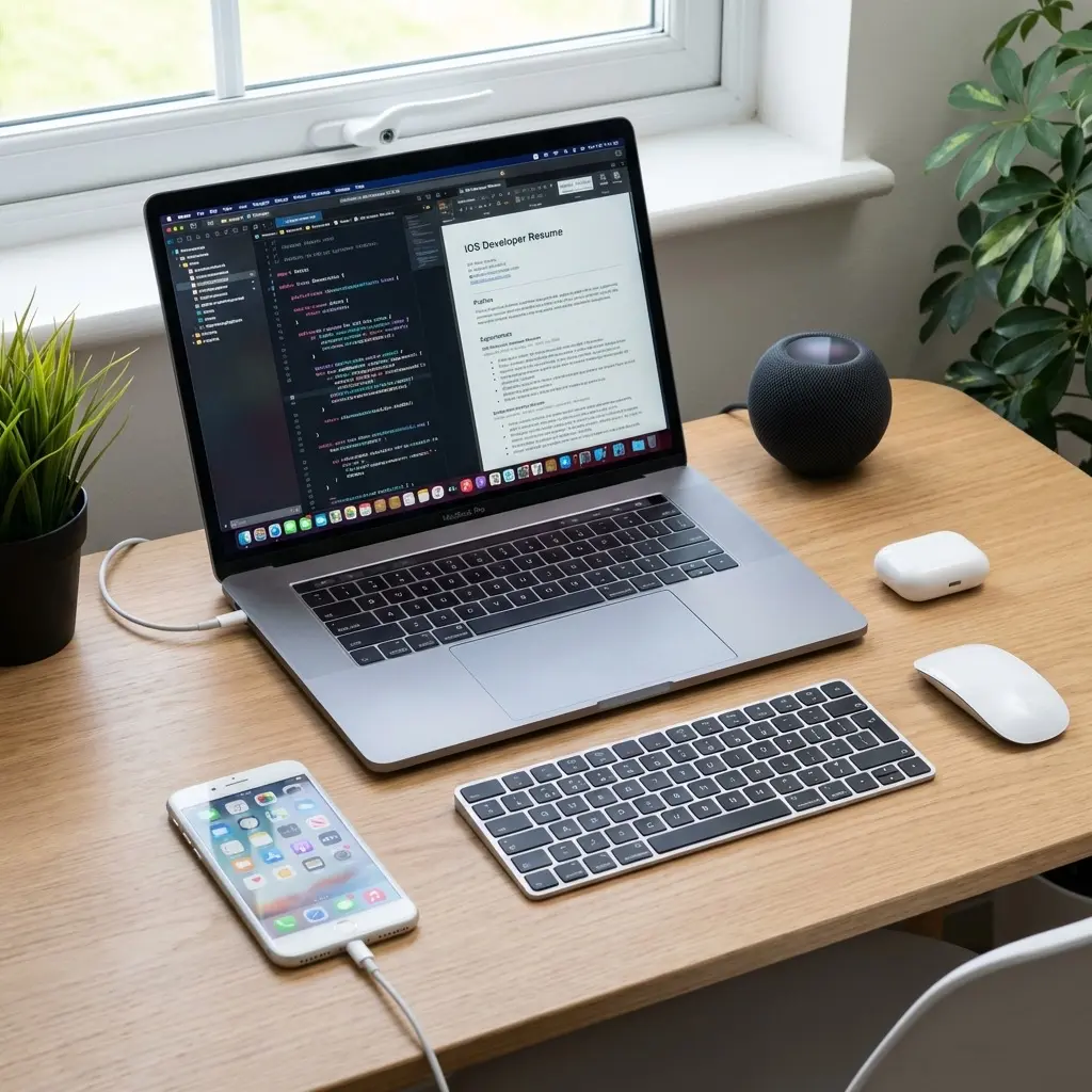 iOS developer resume with Swift and SwiftUI skills highlighted