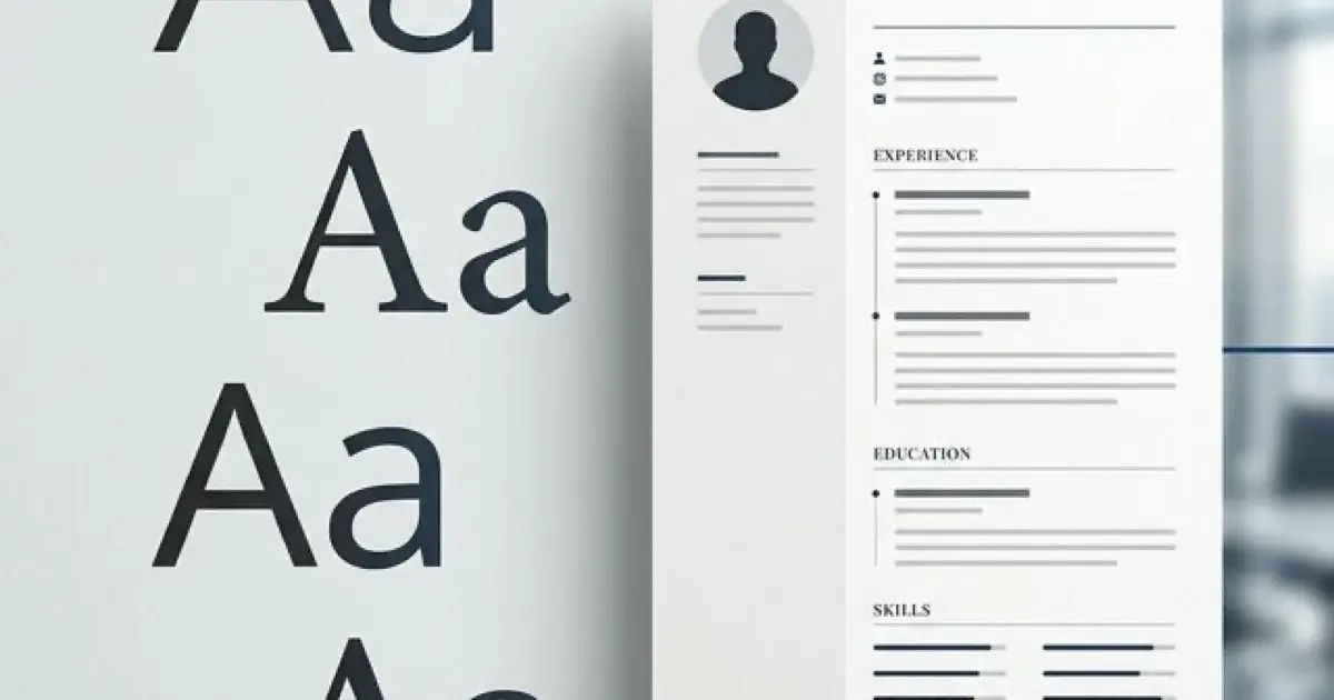 Multiple font samples displayed on a resume document with typography comparisons