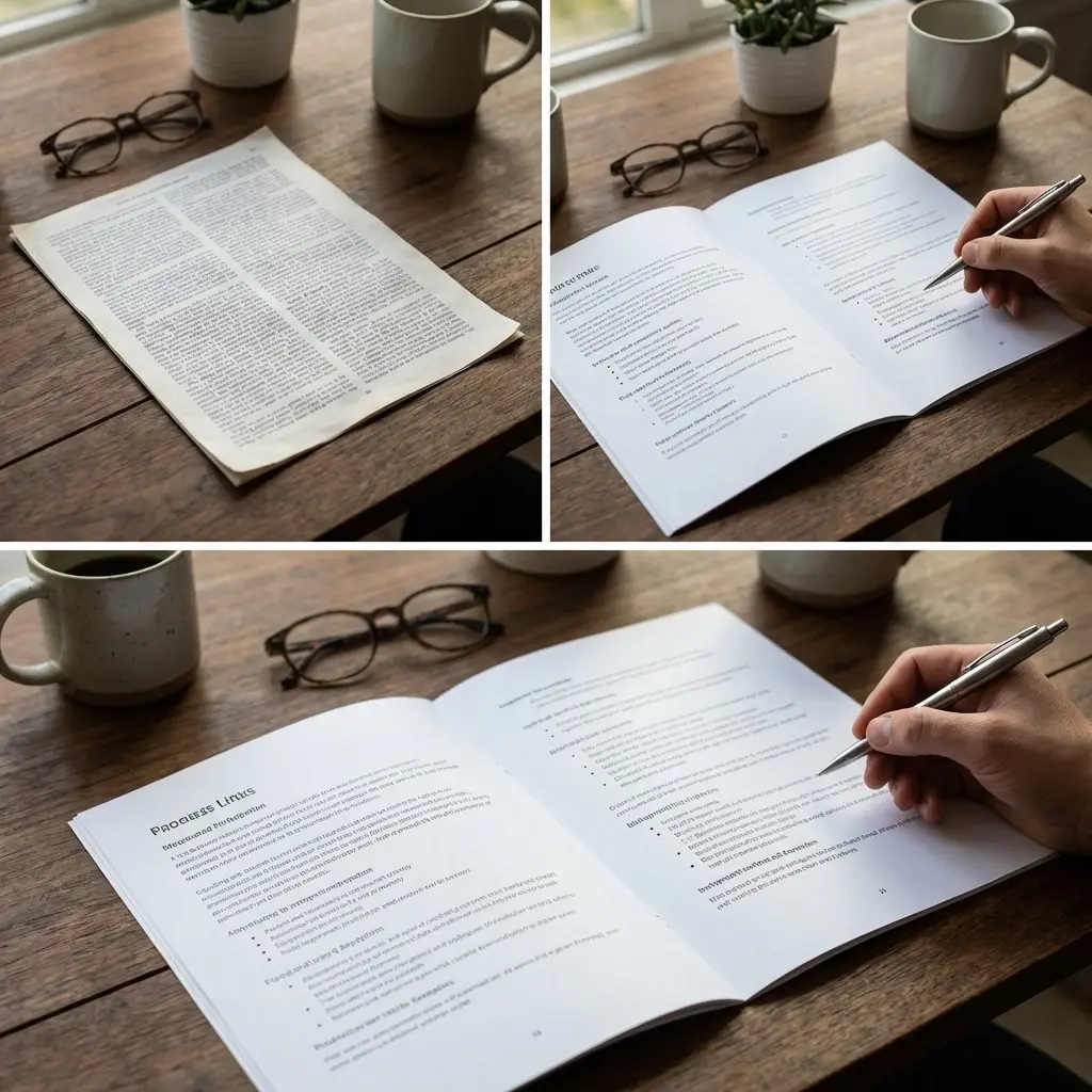 Professional reviewing a two-page resume