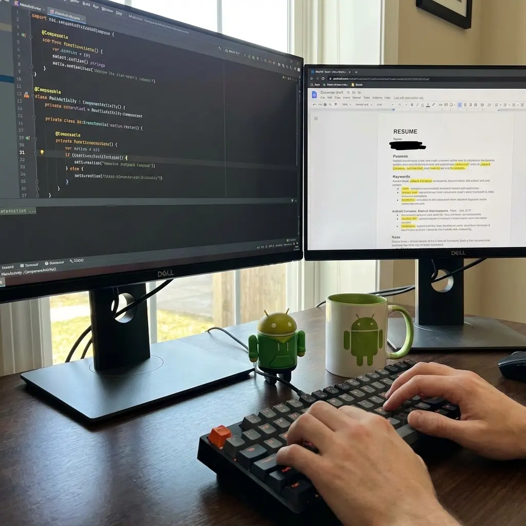 Android developer resume with Kotlin and Jetpack Compose keywords