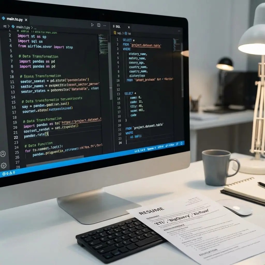 Data engineer resume with Spark and Airflow keywords