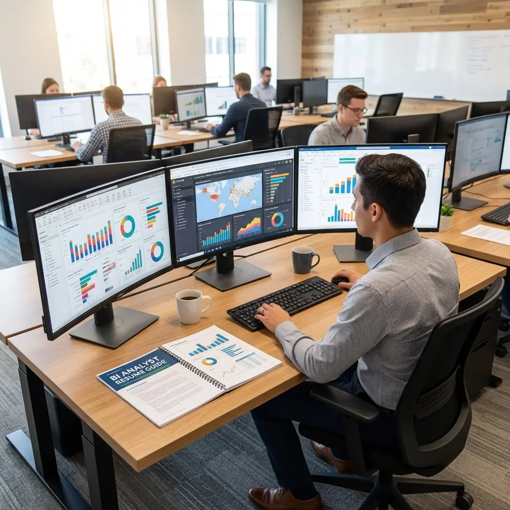 Business intelligence analyst resume with data analysis and dashboard metrics