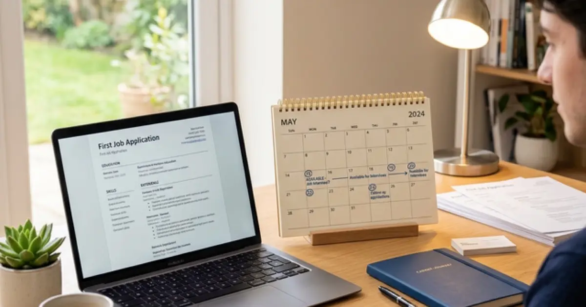 Clean resume layout on a desk with highlighted work experience section showing part-time roles
