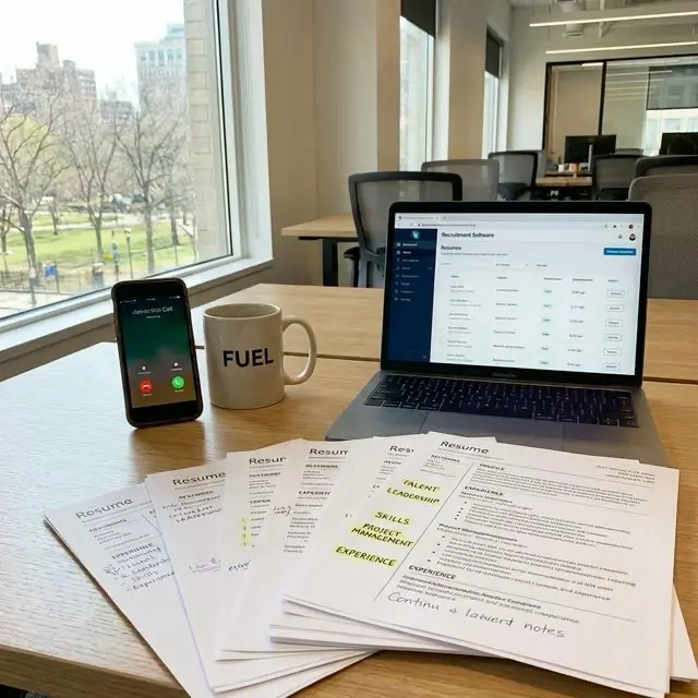 Recruiter resume with sourcing and talent pipeline keywords highlighted