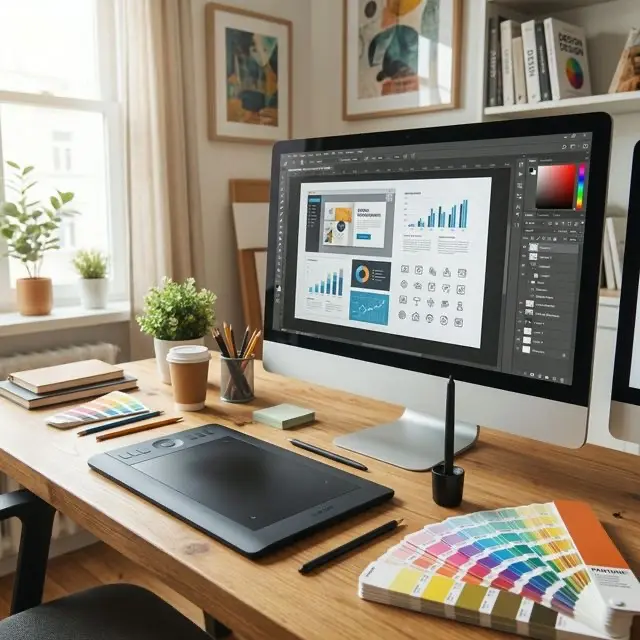 Graphic designer resume with design tool and branding keywords highlighted