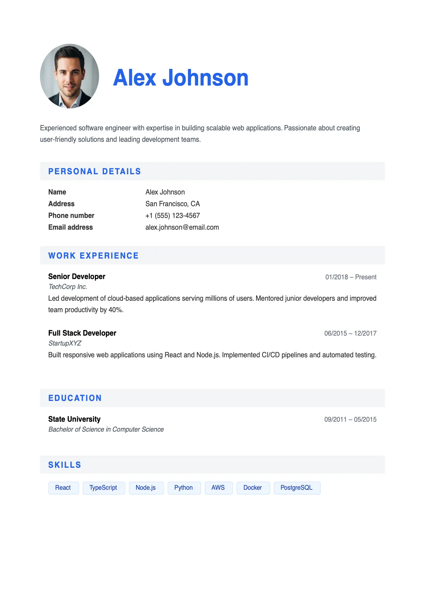 basic template preview